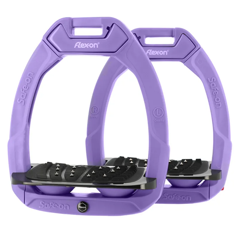 Flex-On Safe-On Inclined Ultra-Grip Stirrups - Fresh Lilac/Black - Limited Edition